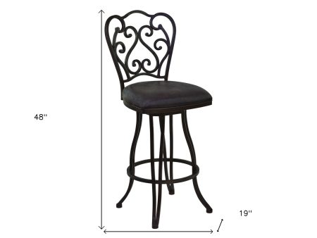 30  Espresso Iron Swivel Bar Height Bar Chair Online