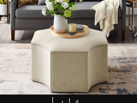 Fiorella Linen Cocktail Ottoman Fashion