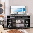 58 Inch TV Stand Entertainment Console Center with Adjustable Open Shelves-Black Cheap