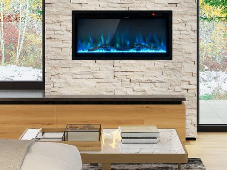 Electric Fireplace in-Wall Recessed with Remote Control and Adjustable Color and Brightness-36 inches Online Hot Sale