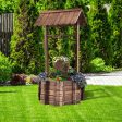 Outdoor Wooden Wishing Well Planter Bucket on Sale