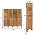 5.6 Ft Tall 4 Panel Folding Privacy Room Divider-Wood Online Sale