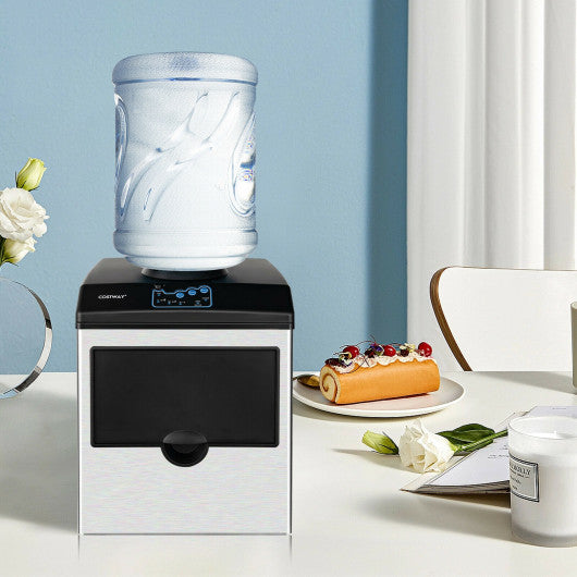 2-in-1 Stainless Steel Countertop Ice Maker with Water Dispenser Online Sale