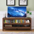 3-Tier TV Stand Console Cabinet for TV s up to 45 Inch with Storage Shelves-Walnut For Sale