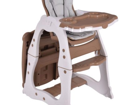 3 in 1 Infant Table and Chair Set Baby High Chair-Beige Fashion