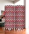 84  X 84  Red And Gray Wood Canvas Screen Online