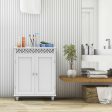 White Wooden 2-Door Storage Cabinet Cupboard For Cheap