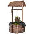 Outdoor Wooden Wishing Well Planter Bucket on Sale