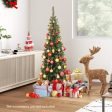 5 6 7 8 9 Feet Pre-lit Pencil Artificial Christmas Tree with 150 180 200  300 400 Warm White LED Lights-5 ft Hot on Sale