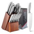 14-Piece Kitchen Knife Set Stainless Steel Knife Block Set with Sharpener Sale