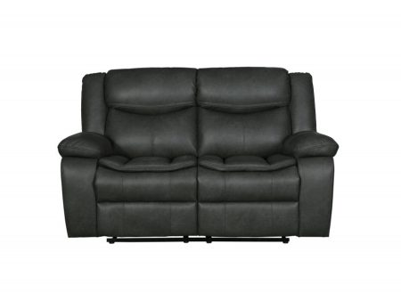 64  Gray Faux Leather Manual Reclining Love Seat Sale