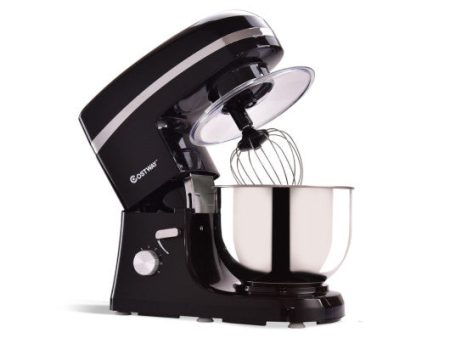 800 W 5.3 Quart Electric Food Stand Mixer with Stainless Steel Bowl-Black Hot on Sale