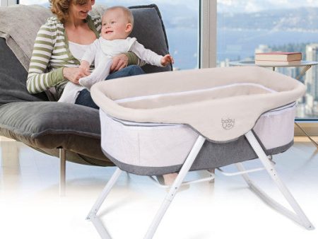 Portable Newborn Rocking Foldaway Baby Bassinet Crib-Gray Cheap