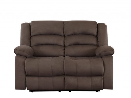 60  Brown Microfiber Manual Reclining Loveseat on Sale