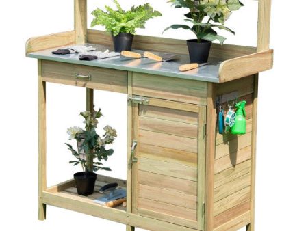 Outdoor Garden Wooden Work Station Potting Bench Cheap