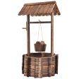 Outdoor Wooden Wishing Well Planter Bucket on Sale