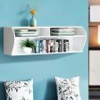 48.5 Inch 2 Tier Modern Wall Mounted Hanging Floating Shelf-White Supply