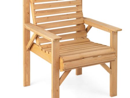 Outdoor Solid Fir Wood Chair with Inclined Backrest Hot on Sale