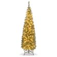 5 6 7 8 9 Feet Pre-lit Pencil Artificial Christmas Tree with 150 180 200  300 400 Warm White LED Lights-5 ft Hot on Sale