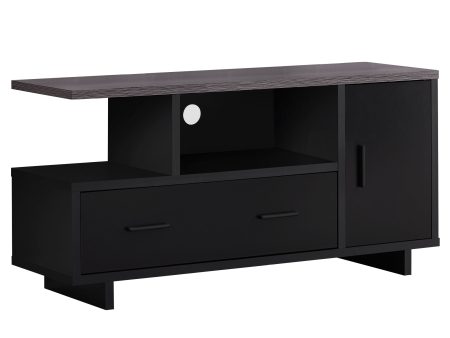 47  Gray and Black Open Shelving TV Stand Supply