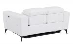 65  White And Black Italian Leather Power Reclining Loveseat For Discount