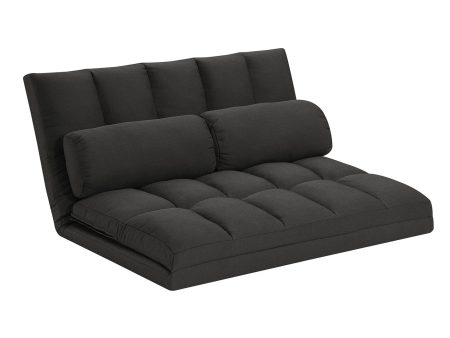 45  Gray Futon Convertible Sleeper Loveseat and Toss Pillows Discount