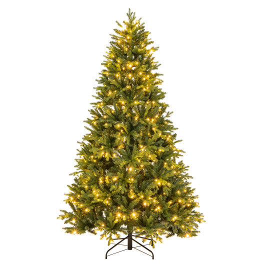 5 6 7 Feet Pre-lit Artificial Christmas Tree with Branch Tips and LED Lights-7 ft Supply