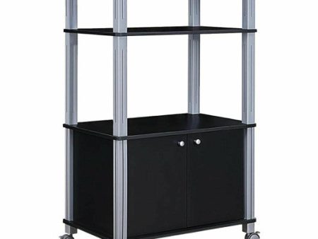 Microwave Rack Stand Rolling Storage Cart-Black Supply