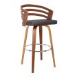 30  Brown Iron Swivel Low Back Bar Height Bar Chair Fashion