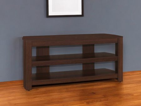 42  Dark Brown Open Shelving TV Stand Discount