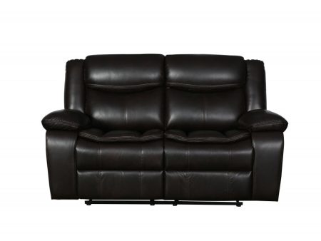 64  Brown Faux Leather Manual Reclining Love Seat Online