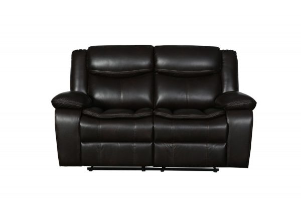 64  Brown Faux Leather Manual Reclining Love Seat Online