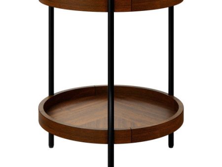 2-Tier Retro End Table with Bottom Shelf Supply