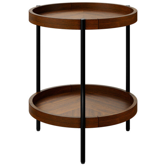 2-Tier Retro End Table with Bottom Shelf Supply