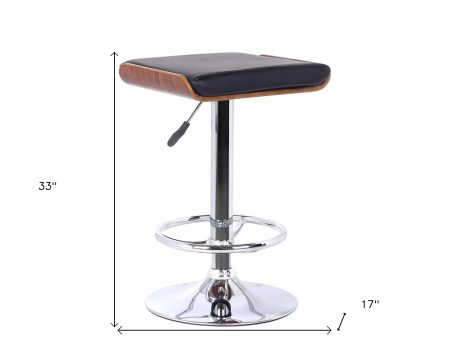 24  Black And Silver Iron Backless Adjustable Height Bar Chair Online