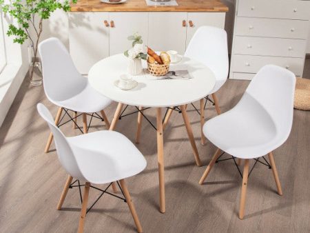 5 Pieces Table Set With Solid Wood Leg For Dining Room-White Supply