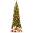 5 6 7 8 9 FT Pre-Lit Artificial Hinged Slim Pencil Christmas Tree-9 ft Online