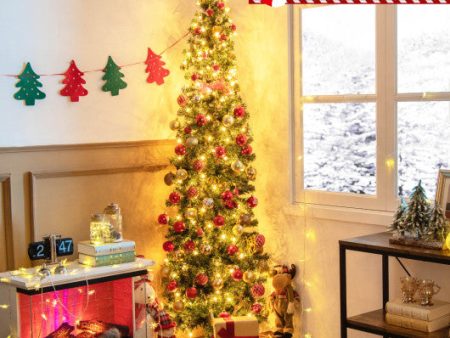 7 Feet Prelit Half-Shape Christmas Tree with 150 Lights Online Hot Sale