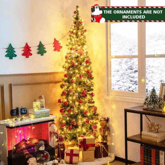 7 Feet Prelit Half-Shape Christmas Tree with 150 Lights Online Hot Sale