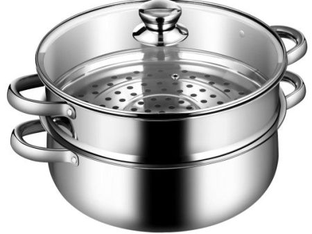 9.5 QT 2 Tier Stainless Steel Steamer Cookware Boiler on Sale