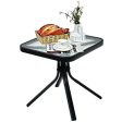 18 Inch Patio Coffee Side Table with Tempered Glass Sale