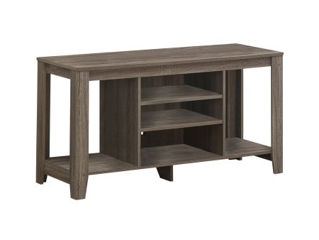 48  Deep Taupe Open Shelving TV Stand For Discount