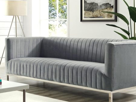 Sean Velvet 3-Seat Sofa Hot on Sale