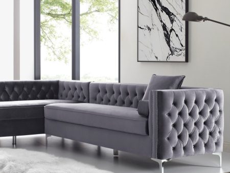 Giovanni Velvet Corner Sectional Sofa Online Sale