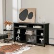 58 Inch TV Stand Entertainment Console Center with Adjustable Open Shelves-Black Cheap