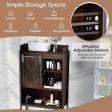 4-Tier Multifunctional Toilet Sorage Cabinet with Adjustable Shelf and Sliding Barn Door Cheap