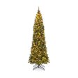 5 6 7 8 9 FT Pre-Lit Artificial Hinged Slim Pencil Christmas Tree-9 ft Online