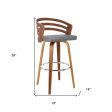 30  Gray And Brown Iron Swivel Low Back Bar Height Bar Chair Sale