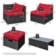 8 Pieces Patio Rattan Storage Table Furniture Set-Red Online now