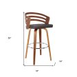 26  Brown Iron Swivel Low Back Counter Height Bar Chair For Cheap